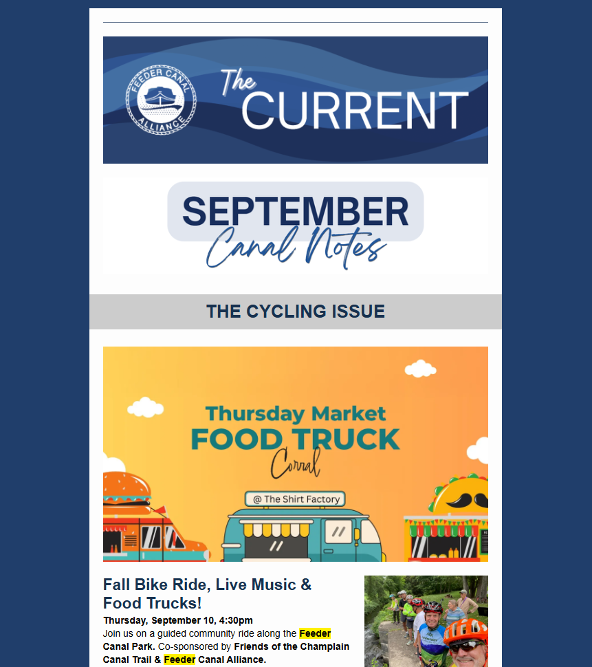 September Feeder Canal Newsletter